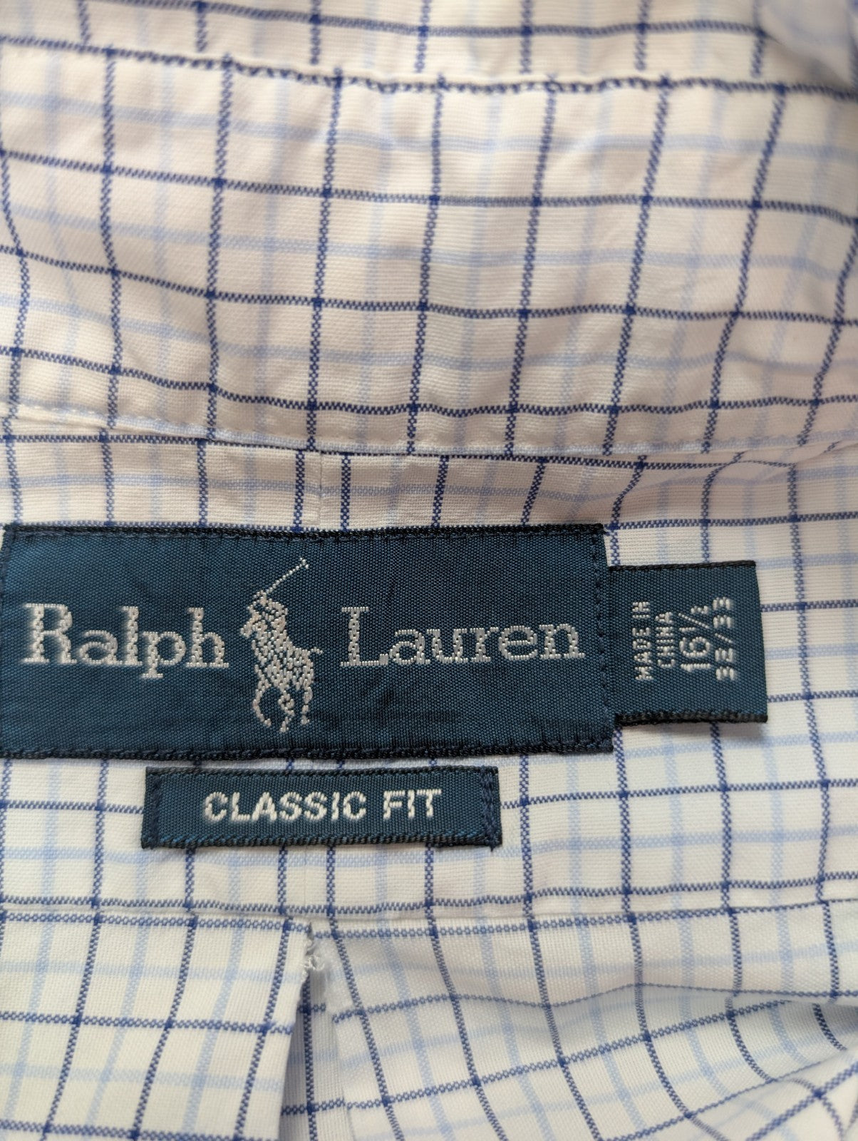 Chemise Ralph Lauren blanche à carreaux taille L/XL #2441