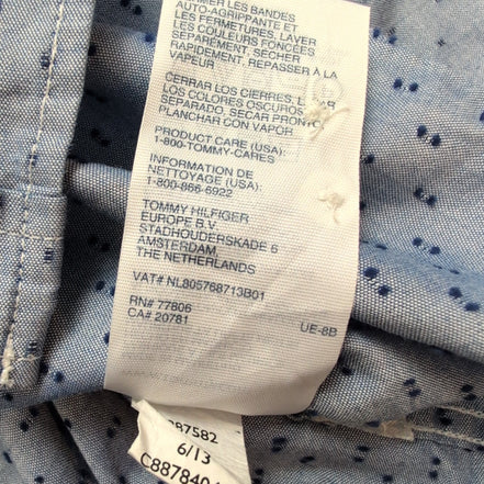 Chemise Tommy Hilfiger Bleue à Motifs Manches Longues 1 Poche - Taille S/M