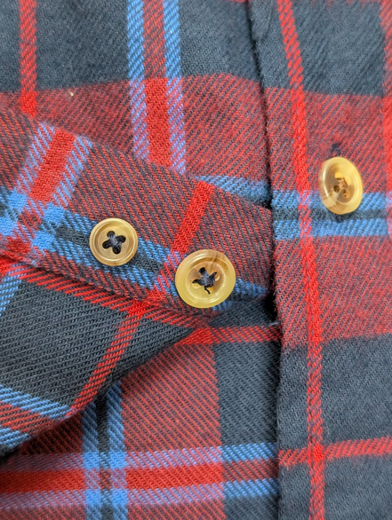 🌲 CHEMISE FLANELLE PERFORMANCE CHAPS L (G) CARREAUX ROUGE BLEU LOGO BRODÉ