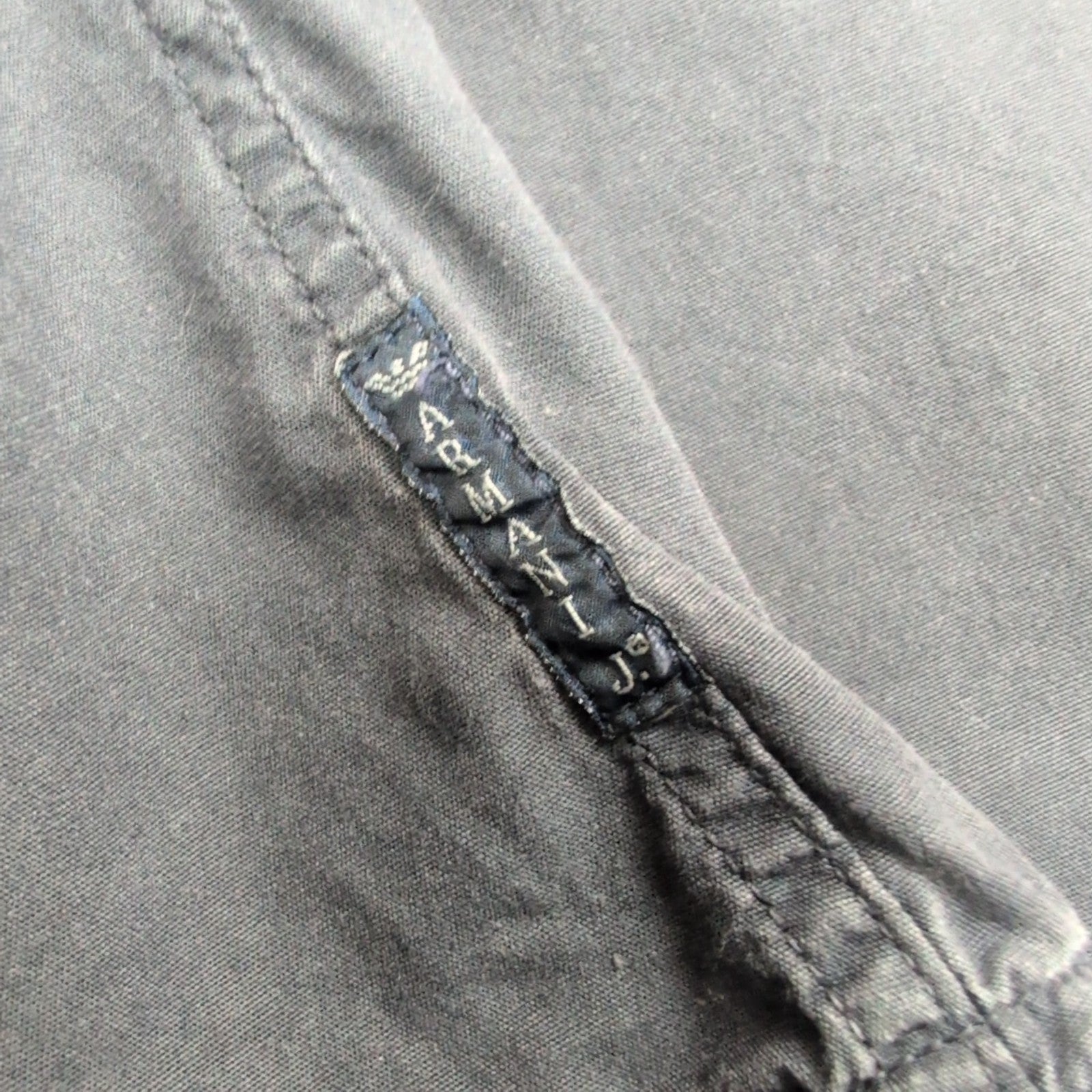 Chemise Armani Jeans bleu marine vintage à deux poches boutons métal taille M