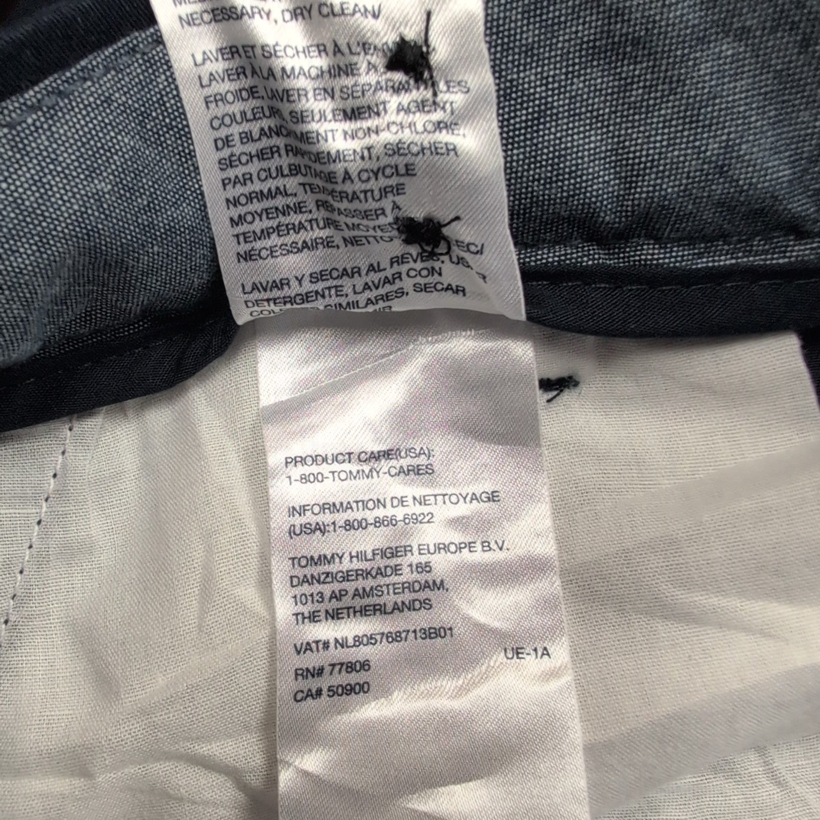 Pantalon chino Tommy Hilfiger stretch bleu marine taille W38xL30 FR48 #55ct