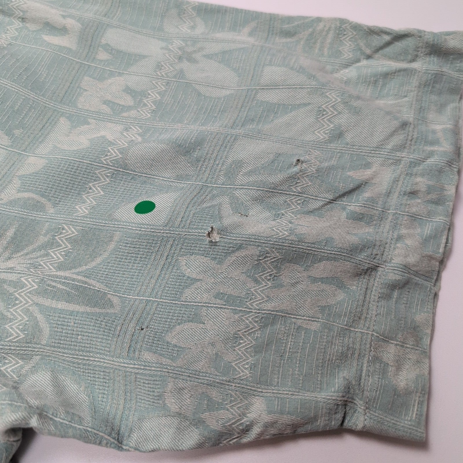 Chemise Hawaïenne Jamaica Jaxx L 100% Soie Vert Pâle Floral manches courtes