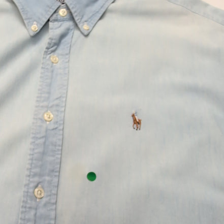 Chemise Polo Ralph Lauren M Vintage Jean Bleu Logo Marron Manches Courtes