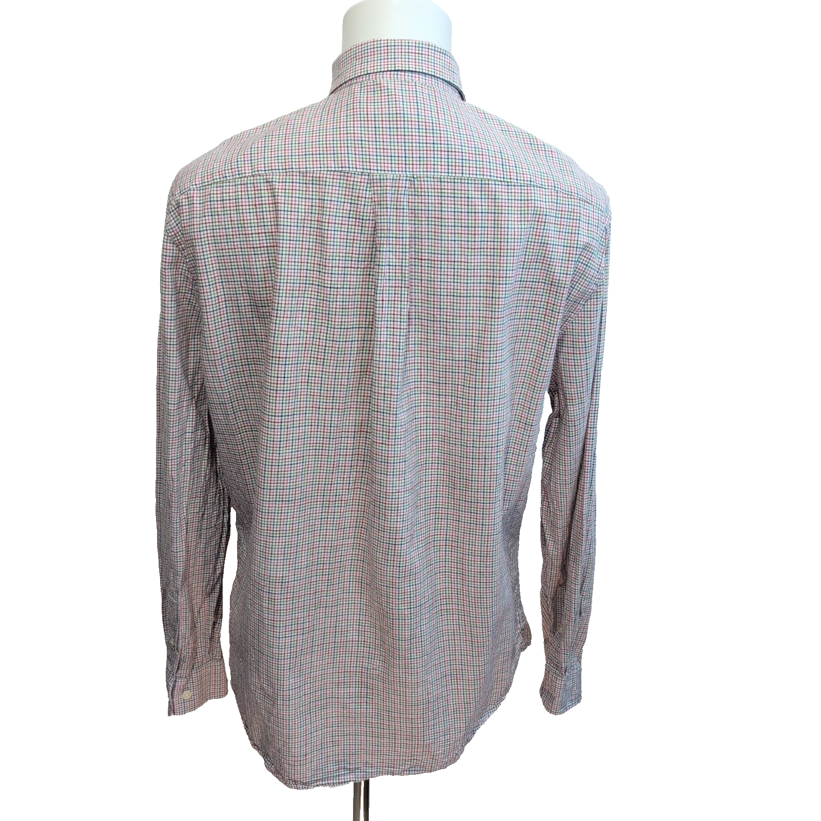 Chemise U.S. Polo Assn L Micro Carreaux Rouge Bleu Vert Coton Logo Poche