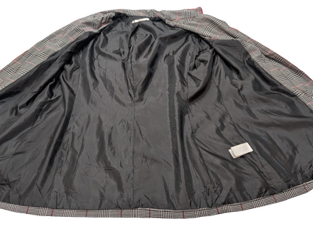 Veste Blazer femme Motif Pied-de-poule Noir Rouge Blanc Taille XL