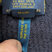 Écharpe Polo Ralph Lauren Bleu Marine 100% Laine Mérinos Logo Rouge