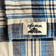 Chemise Wrangler stretch Manches Longues Grands Carreaux Bleu et Blanc Taille M