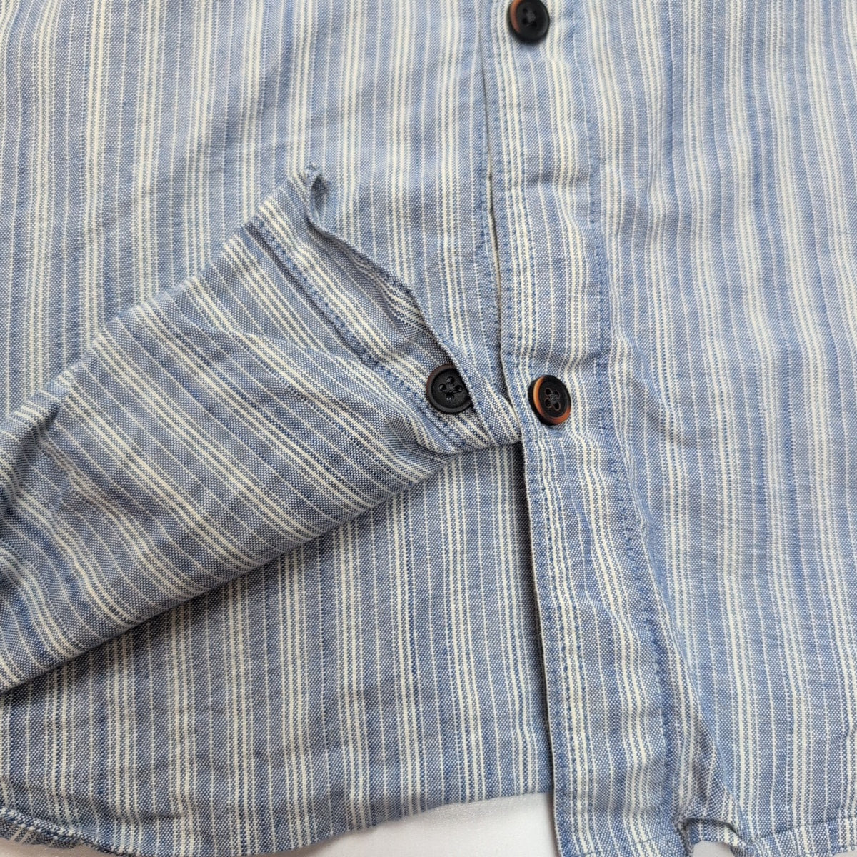 Chemise Patagonia XL bleue à rayures coton organique manches courtes