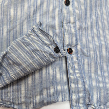 Chemise Patagonia XL bleue à rayures coton organique manches courtes