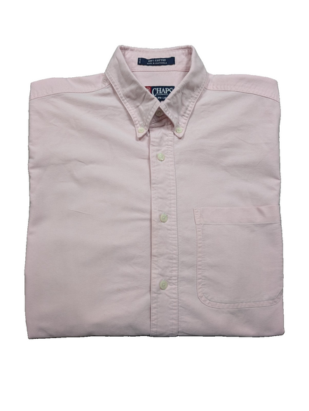 Chemise shirt Chaps Ralph Lauren M rose pâle coton Oxford button down