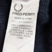 Pull Torsadé Fred Perry 100% Laine Bleu Marine col rond Femme