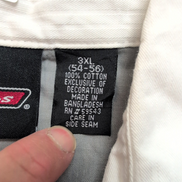 Chemise Dickies 3XL Blanche Rayures Gaufrées 100% Coton Manches Courtes