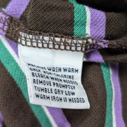 Polo manches courtes Polo Ralph Lauren L marron rayures vert mauve logo bleu