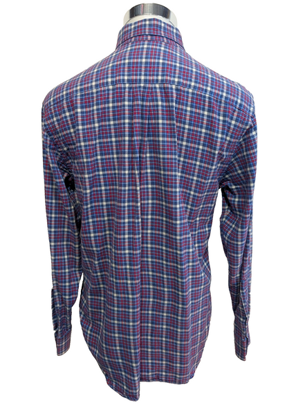 Chemise Flanelle VINEYARD VINES S Coton Bleu Rouge Logo Baleine |281S