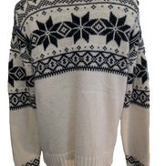 Pull POLO RALPH LAUREN Flocon Neige Taille L Blanc Noir Cachemire Angora Luxe