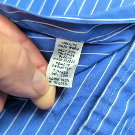 Chemise Ralph Lauren XXL Classic Fit Bleu Rayures Logo Rouge manches longues