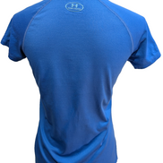 T-shirt de Sport Under Armour HeatGear Bleu Grand Logo Femme Taille S/M