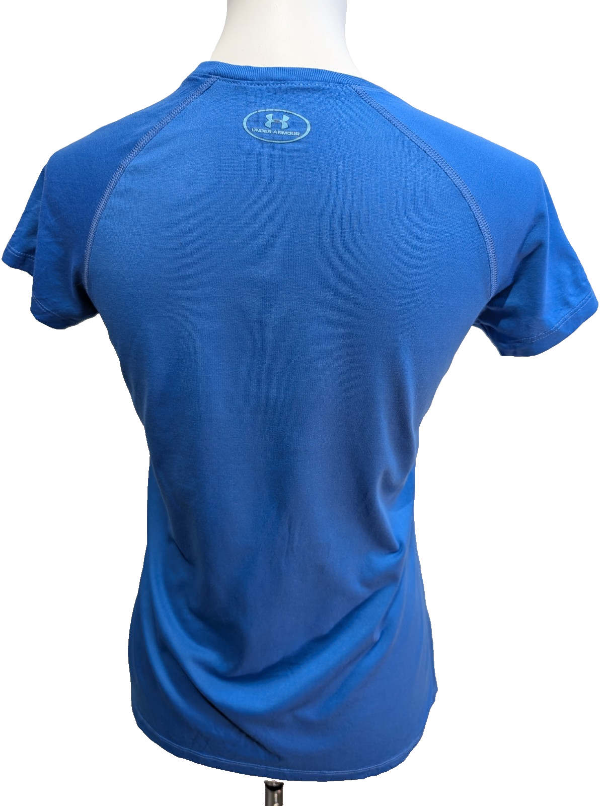 T-shirt de Sport Under Armour HeatGear Bleu Grand Logo Femme Taille S/M