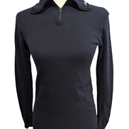 Pull Fila Vintage Femme Bleu Marine Col Zippé Toucher Cachemire - Taille 38