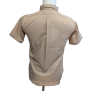 Chemise Shitton East neuve S beige manches courtes col boutonné USA