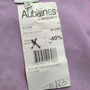 Haut Femme La Redoute Taille 40 Fleuri Rose Rouge Asymétrique Volants Neuf