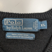 Pull Polo Ralph Lauren Noir Logo Violet - 100% Laine d'Agneau - T. XL (ajusté)