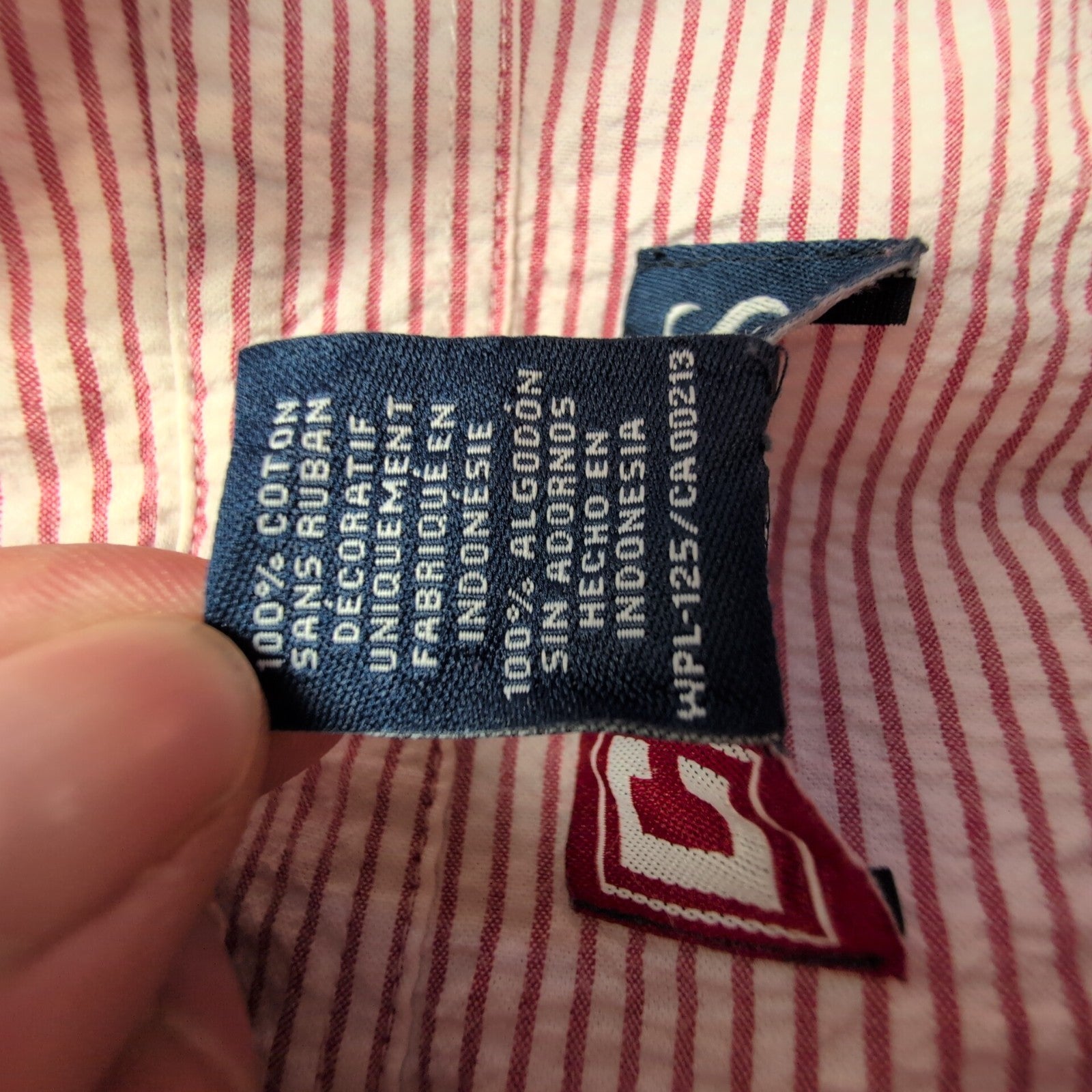 Chemise CHAPS à rayures rouge manches courtes taille XL #110e