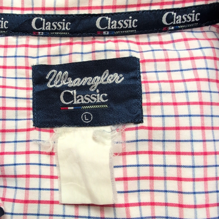 Chemise Wrangler Classic Manches Longues à Carreaux Bleu Blanc Rouge Taille XL