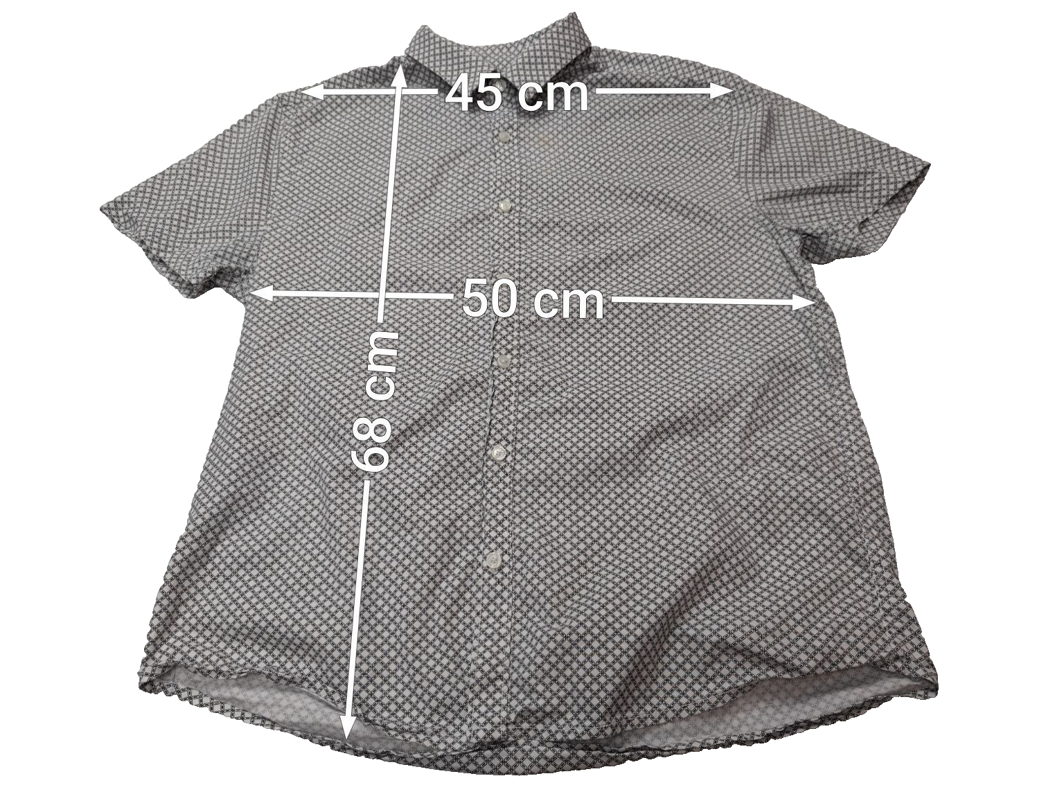 Chemise manches courtes Guess grise à motifs taille M Homme