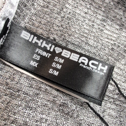 Déshabillé Bikki Beach Cyrille T. S/M Argent Brillant Long NEUF Luxe