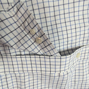 Chemise L.L. Bean blanche à carreaux bleus et noir taille XXL #121e