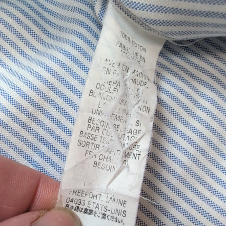 Chemise L.L. Bean Bleu à Rayures Wrinkle Resistant 1 Poche - Taille L