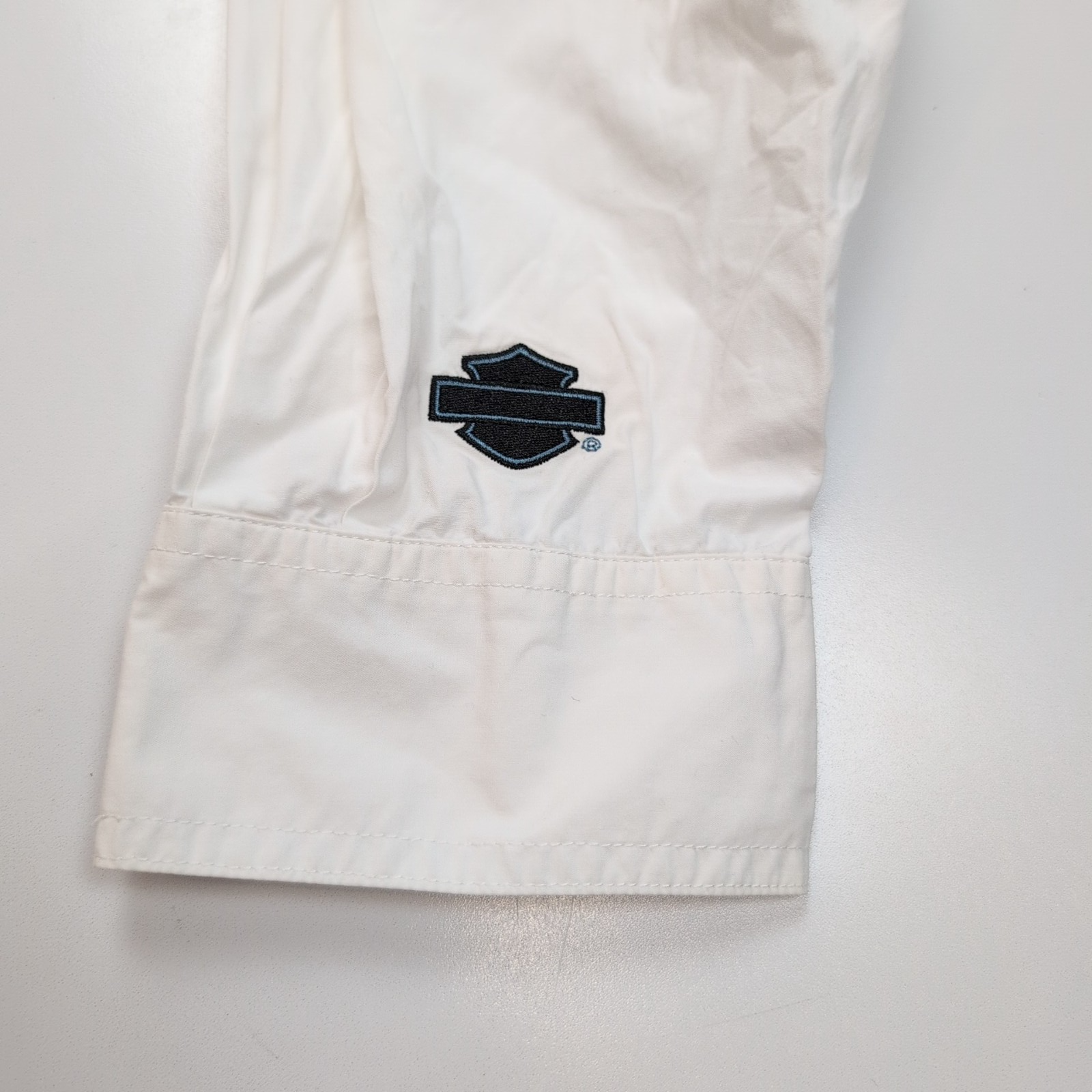 Chemise Harley-Davidson XL Blanche Brodée 100% Coton Boutons Métal HD