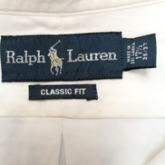 Chemise Ralph Lauren Classic Fit XL XXL Blanc Uni Logo Bleu manches longues