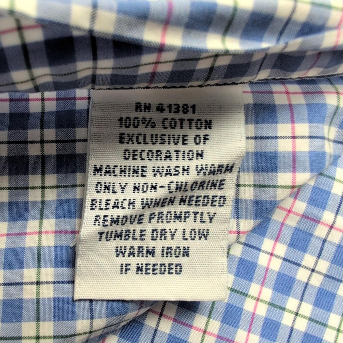 Chemise Ralph Lauren XL Bleue Carreaux Logo Rose Manches Longues Coton