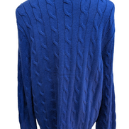 Pull Torsadé POLO Ralph Lauren Maille Dense Bleu Électrique - Taille XL