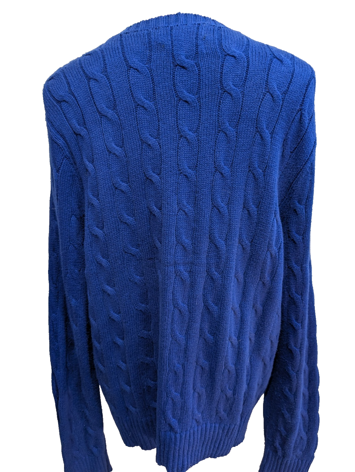 Pull Torsadé POLO Ralph Lauren Maille Dense Bleu Électrique - Taille XL