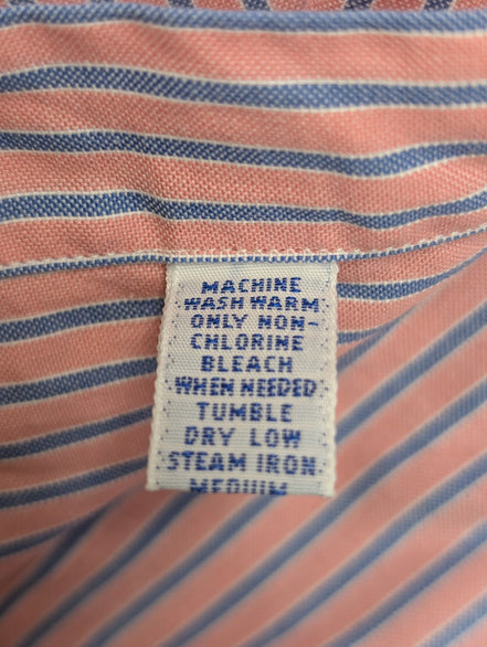 Chemise Polo Ralph Lauren Shirt Yarmouth L XL Oxford Rayée Rose Bleu Button Down