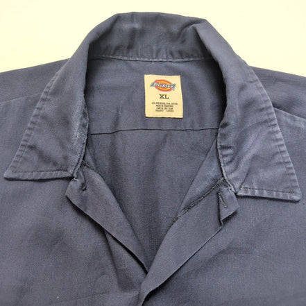 Chemise Dickies XL Bleu Marine Workwear Manches Courtes 2 Poches Logo