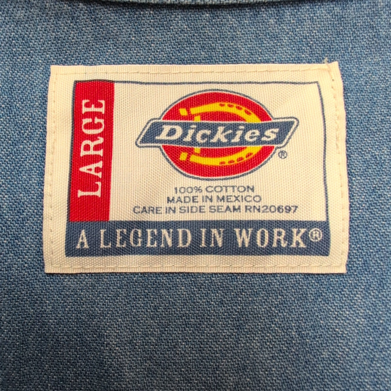 Chemise Dickies Jean Bleu L Made in Mexico Workwear Coton manches longues