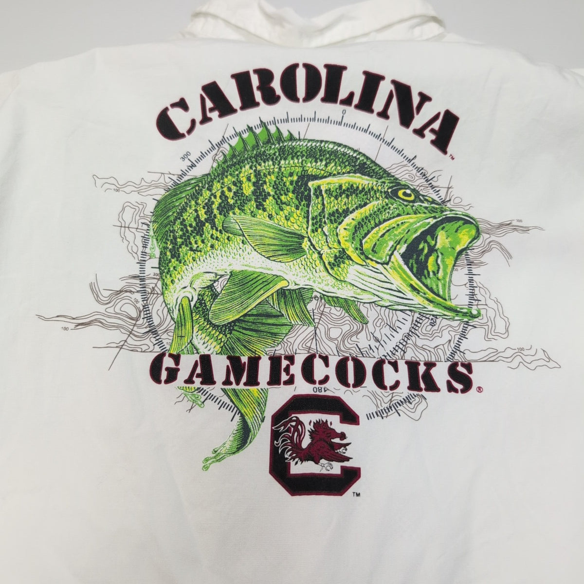 Chemise Pêche Columbia PFG Carolina Gamecocks XL Blanc Poisson Manches longues