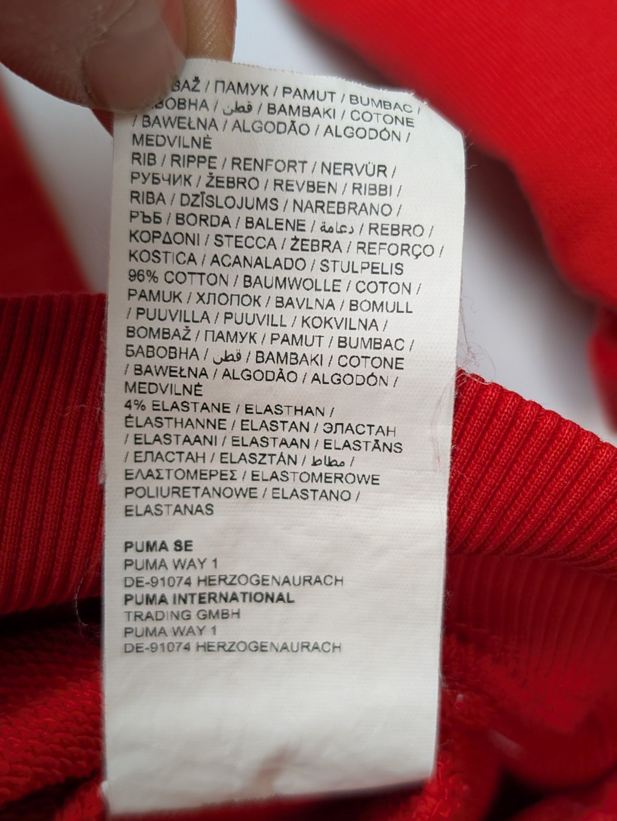 Sweat PUMA Homme L Rouge Noir Blanc Col Rond Sport Logo Vintage