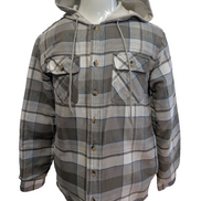 Wrangler Surchemise Flanelle Matelassée Capuche T.S Veste Carreau Gris |243S