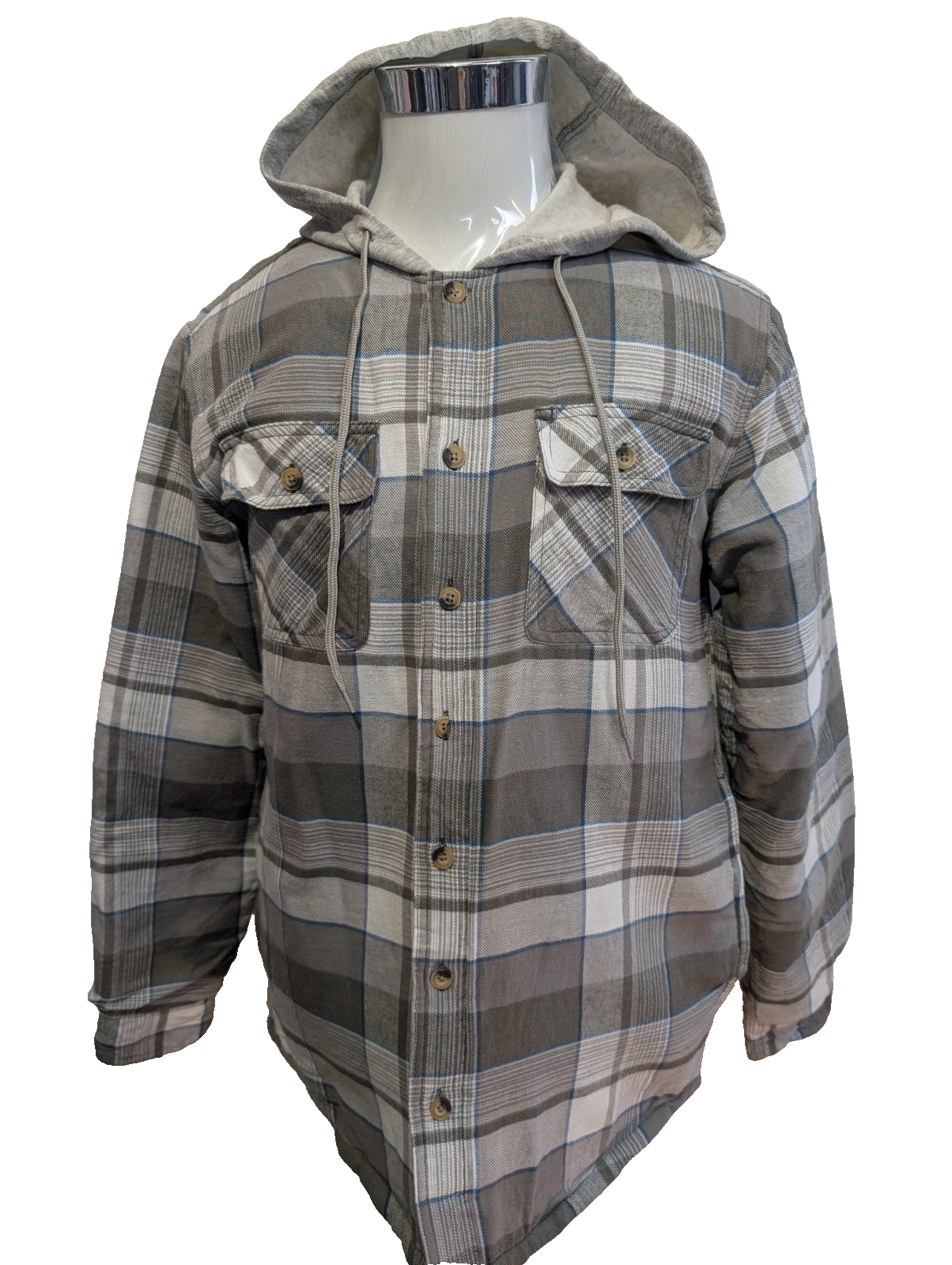 Wrangler Surchemise Flanelle Matelassée Capuche T.S Veste Carreau Gris |243S
