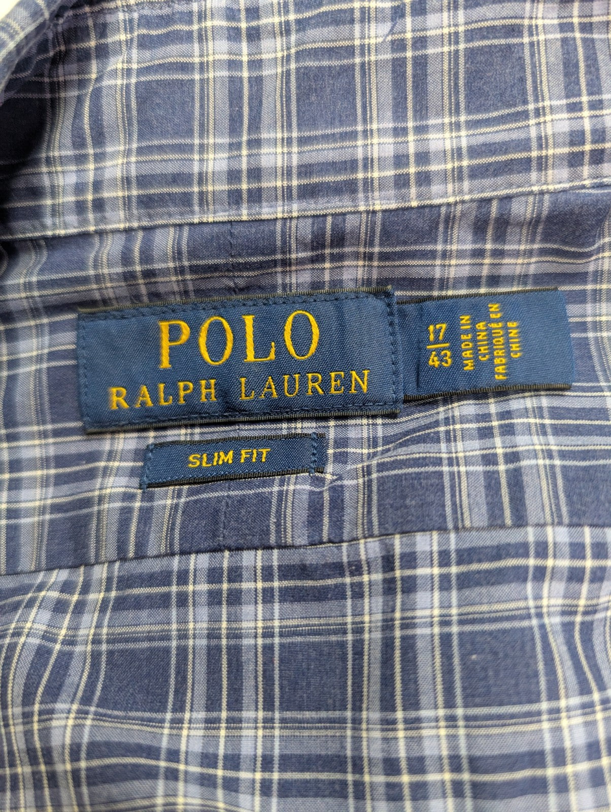 CHEMISE POLO Ralph Lauren homme XL Slim Fit Bleu Blanc SANS LOGO 💙