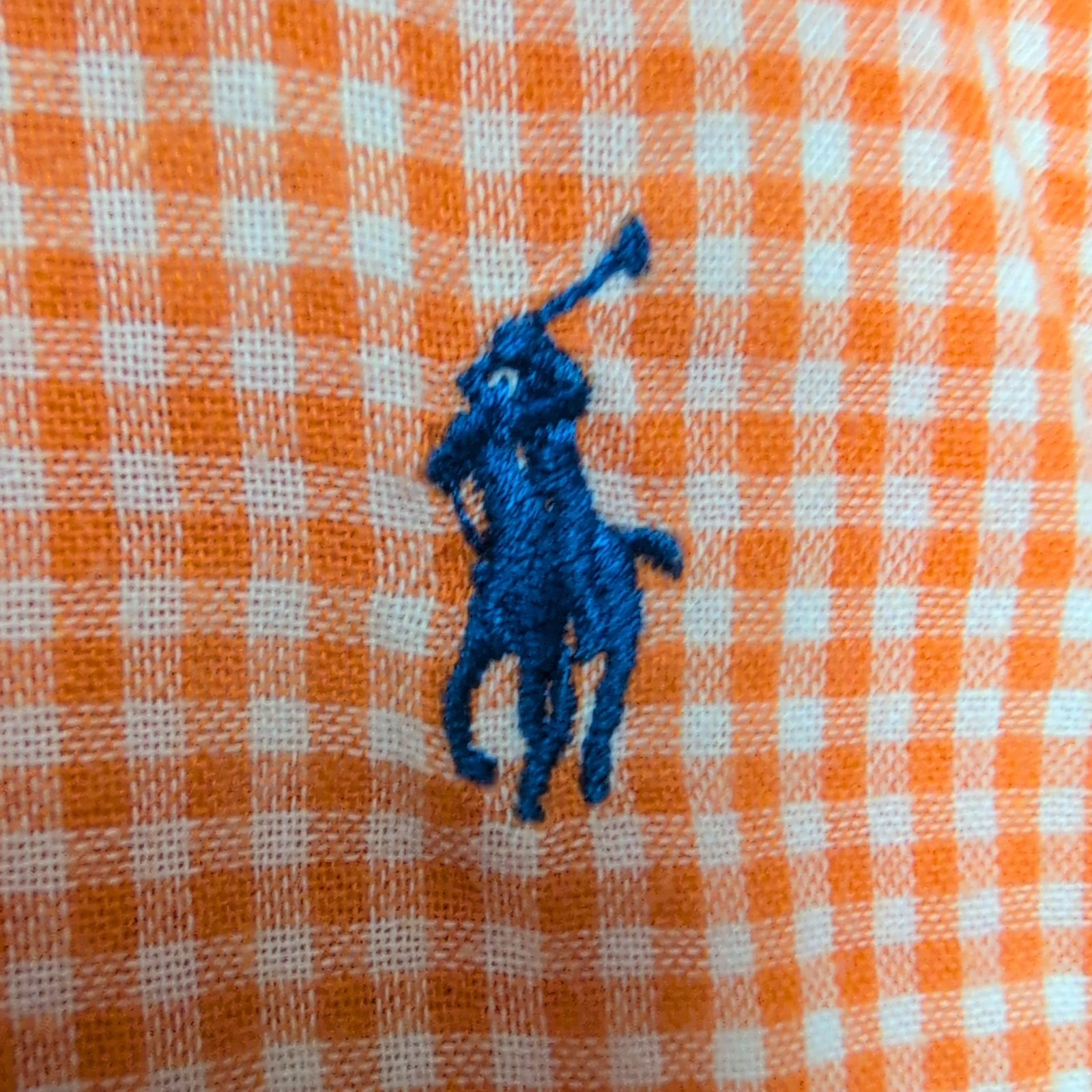 Chemise Polo Ralph Lauren L Flanelle Orange Custom Fit Shirt Button Down Chaude