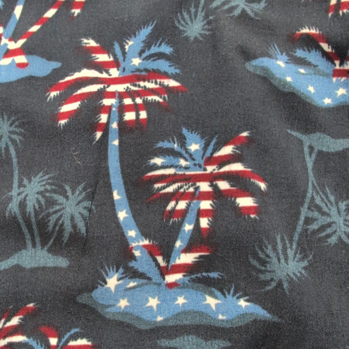 Chemise Hawaïenne Blue Stey Rayonne Bleu Marine Palmiers XL XXL