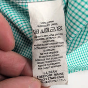 Chemise L.L. Bean verte à carreaux manches courtes taille XL/XXL #28e