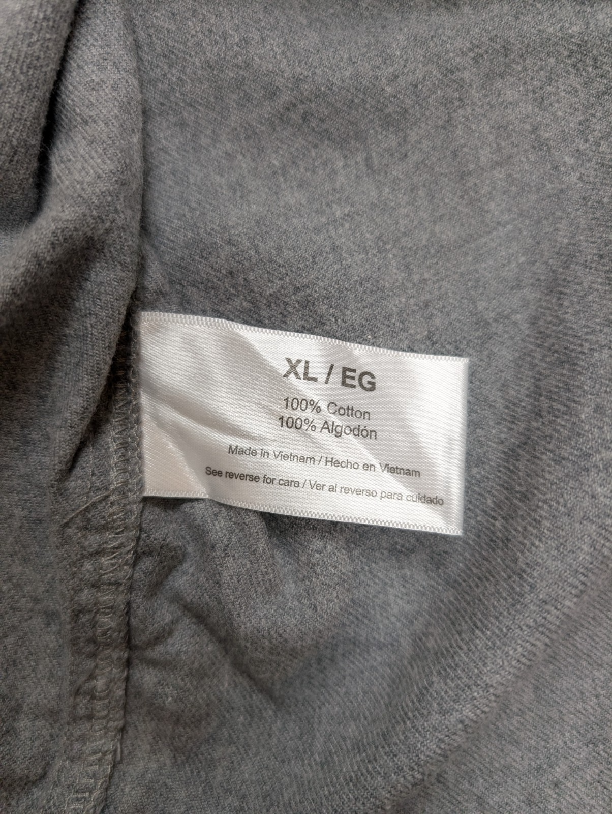 EDDIE BAUER Flanelle Grise XL Classique EE VINTAGE 100% Coton | 323S