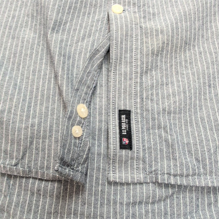 Chemise U.S. Polo Assn XL Grise Rayures Blanches Coton Logo Manches Longues